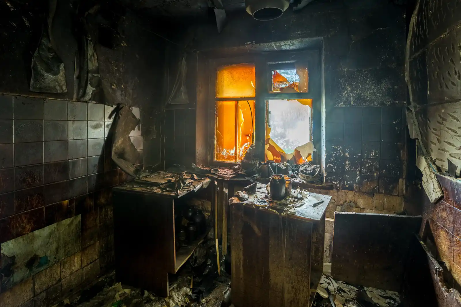 Fire damage restoration crew responding to a house fire in Saint Paul, MN near 55102